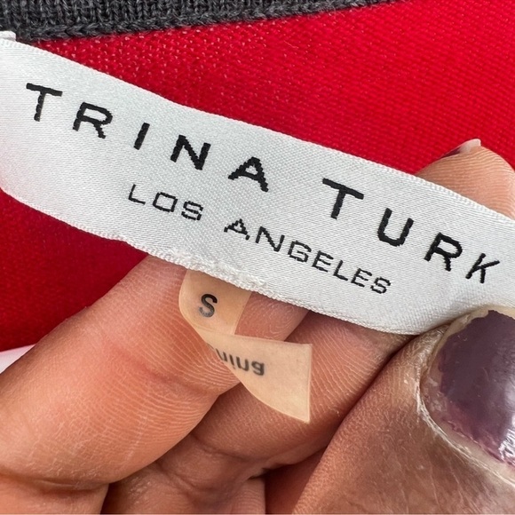 Trina Turk red black cardigan sweater size S - Picture 4 of 5